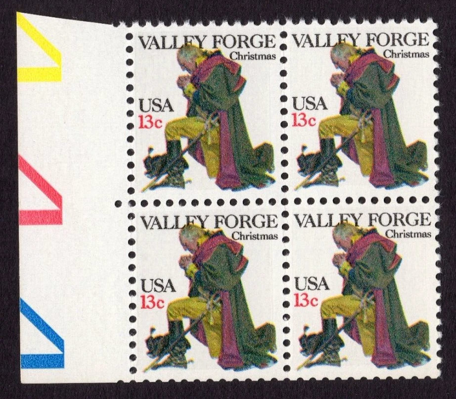 Scott #1729 George Washington Valley Forge Prayer Block of 4 Stamps - MNH Color - Image 1 of 1