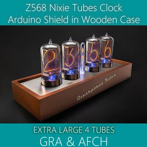 Z568 Arduino Shield Nixie Tubes Clock Wooden Case EXTRA LARGE [4 TUBES OPTIONAL] - Picture 1 of 6