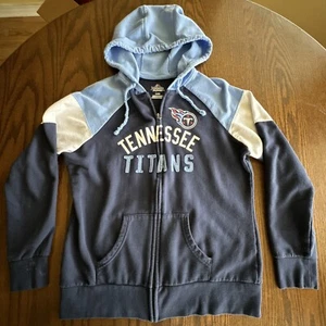 Women’s Majestic Tennessee Titans Zip Up Hoodie Blue Size Large Preloved NFL - Picture 1 of 4