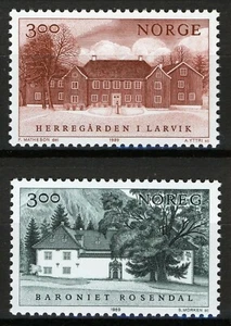 131 Norway 1989, NK 1082-83, MNH, Manor Houses, MI 1033-34, SC #950-51. - Picture 1 of 1