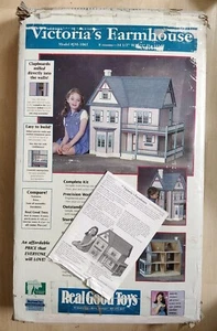 Vintage Real Good Toys Victoria's Farmhouse Miniature Dollhouse Kit Open Box - Picture 1 of 3