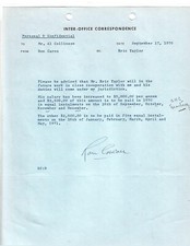 RARE 1/1 1970 RON CARON AUTO.  NOVA SCOTIA VOYAGEURS (AHL) LETTER !