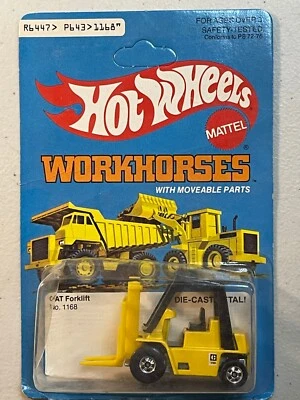 Hot Wheels Blackwall Workhorses CAT FORKLIFT #1168 NEW in BLISTERPACK !! - Image 1 of 2