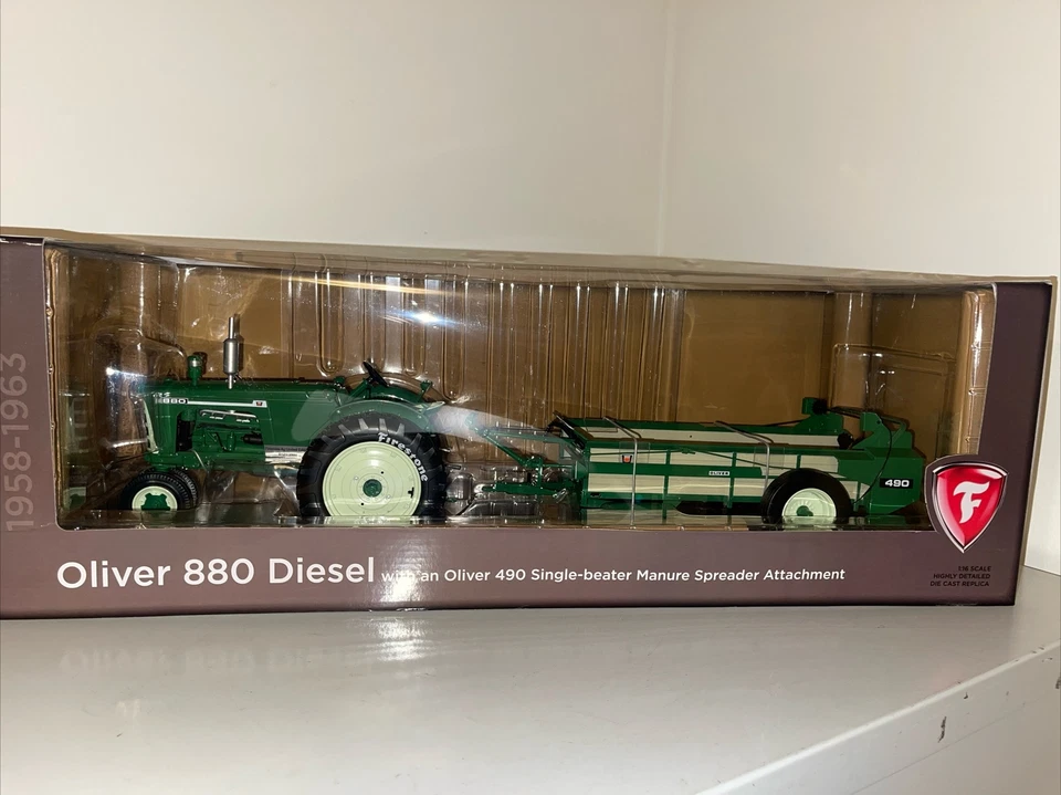 1/16 SpecCast Oliver 880 Diesel w/490 Manure Spreader Firestone WHEELS OF TIME