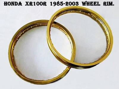 Fit HONDA XR100R 1985-2003  ALUMINIUM YELLOW GOLD FRONT & REAR WHEEL RIM  #BI# - Image 1 of 4