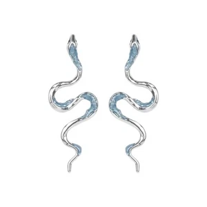 Snake Earrings for Women Gold Silver Snake Edgy Earring Unique Front Back Serpen - Picture 1 of 8