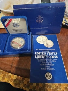 1986-S U.S. Liberty Silver Dollar Proof Coin - Statue of Liberty Ellis Island - Picture 1 of 6