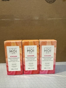 C'est Moi it's me Refreshing Papaya & Strawberry Seed Scrub Facial Mask 3x 50ml - Picture 1 of 2