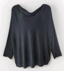 Chicos Touch of Cashmere Pullover Draped Sweater 4 XXL 20 Dk Heather Gray Nwt - Picture 1 of 12