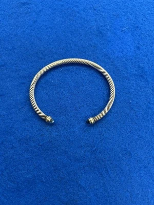 "Brazalete David Yurman plata esterlina oro 14k cable torcido 7""" Foto 1 de 4