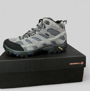 Merrell Moab 2 Mid Waterproof Hiking Boots Men’s Size 11 Gray Vibram Suede New - Picture 1 of 7