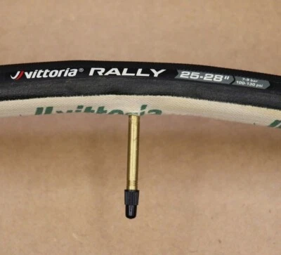Vittoria Rally Tubular 700x23, 700x25 Black or Tan 48mm Presta Bicycle Tire - Image 1 of 2
