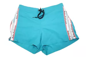 John Galliano Swim Shorts Trunks Turquoise Blue Logo Authentic Lace Size Small - Picture 1 of 8