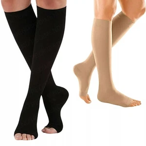 Open Toe Varicose Veins Medical Compression Socks for Women & Men Stockings - UK - Picture 1 of 13