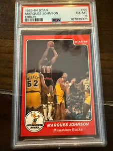 1983-84 Star Marques Johnson Error PSA NM 6 Milwaukee Bucks - Picture 1 of 1