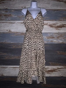 L’Atiste Cheetah Leopard Print Faux Wrap Sexy Dress Size Small S NWT - Picture 1 of 7