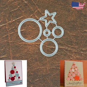 Build Your Own Modern Christmas Tree w Circles & Star Cutting & Embossing Dies - Picture 1 of 4