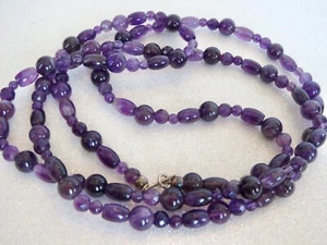 DTR Jay King Mine Finds Sterling Silver 925 AMETHYST Double Strand 40"L NECKLACE - Picture 1 of 9