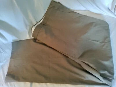 Stafford Travel Brown Herringbone Flat Front Suit Separate Lined Pants 58x32 New - Image 1 of 4