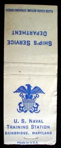 ONE '40s WWAR II MATCHBOOK, U.S. NAVAL TRAINING STATION *** CARTON D'ALLUMETTES - Imagen 1 de 4