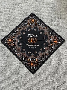 TITO’S VODKA 22” x 22” Black Orange Paisley SGA Promo Scarf Handkerchief BANDANA - Picture 1 of 1