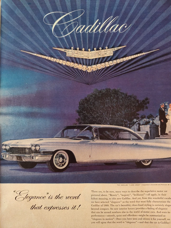 1959 Mira Anuncio Anuncio Cadillac ¡Elegancia es la palabra que lo expresa! Foto 1 de 1