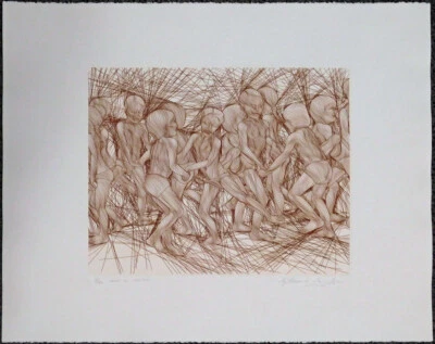 Guillaume Azoulay Rires et Sourires Firmado Arte Numerado Grabado Original RARO Foto 1 de 4