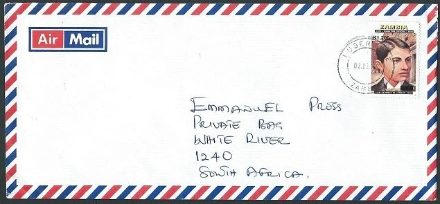 Коммерческая обложка ЗАМБИЯ 2000 с предварительной надпечаткой GANDHI K1200...43404 - Изображение 1 из 1