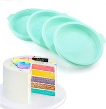 ALUYF 4 Pezzi Tonde Teglie da Forno Silicone Cake Molds Teglia per...