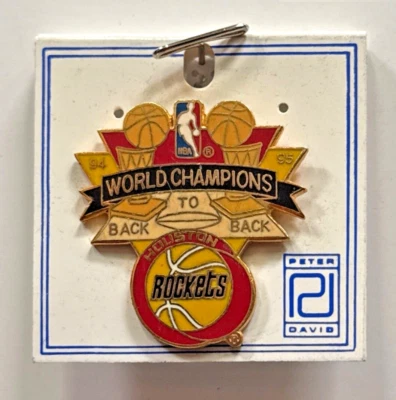 NBA 1994-1995 Houston Rockets Back To Back Champions Pin - Image 1 of 2