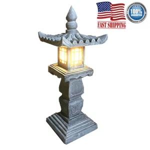 Pagoda Garden Statue Light Outdoor & Indoor Lamp Old Asian Style 32in US Stock - Picture 1 of 10
