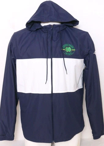 NEW Notre Dame ND Under Armor LS Full Zip Light Weight Hooded Blue Men's L Cover