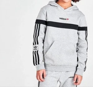 NEW Adidas Itasca Originals Fleece Hoodie Boy’s Sweatshirts Size L  Gray HF2649 - Picture 1 of 5