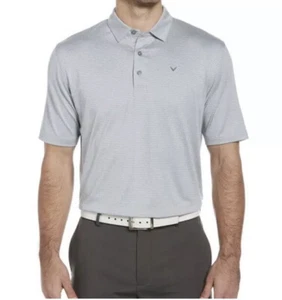 Callaway Polo StripeShirt Heather Gray XXL Golf Short Sleeve Collar Button - Picture 1 of 6