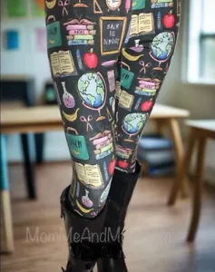 NEW OS Womens Teacher Gift School ABC Leggings YOGA WAIST (Feel Soft as Lularoe) - Picture 1 of 10