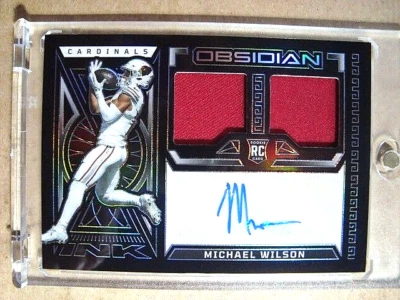 2023 Michael Wilson Panini Obsidian Rookie Autograph Dual Patch RC /199 🔥🔥🔥 - Image 1 of 2
