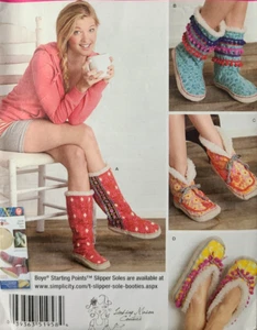 UC Simplicity 1958 Patrón de Costura Forrado de Piel Zapatillas Botas Usos Boye Suelas Zapatilla - Imagen 1 de 4