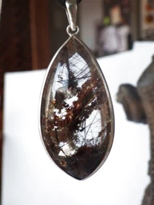 SCHMUCK-STCK ANHÄNGER Engelshaar Liebespfeil RUTIL QUARZ 1 Öse Saganit - Picture 1 of 4