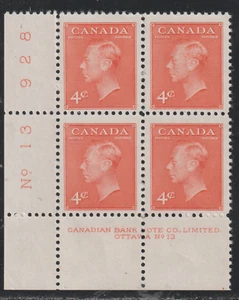 Canada 1951 SC# 306 LL King George VI - Plate No. 13 PB - M-NH Lot # A1 - Picture 1 of 2