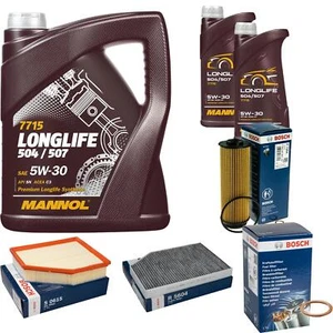 BOSCH Inspektionspaket 7 L MANNOL Longlife 504/507 5W-30 für BMW X3 xDrive30d - Bild 1 von 12