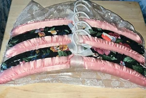 5 Vintage NOS Padded Satin Lingerie Clothes Hangers Colorful - Picture 1 of 3