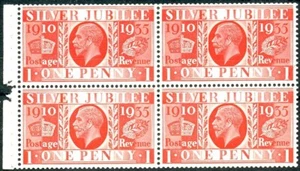 GB 1935 1d Silver Jubilee, booklet pane, WMK INVERTED, u/m, SG454aw - Picture 1 of 1