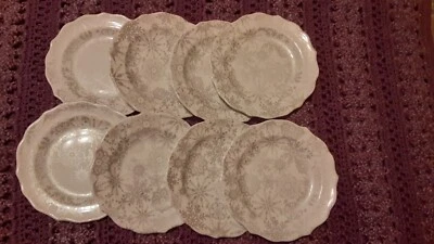 Usado en Excelente Condición Lote de 8 Platos de Aperitivo de Copo de Nieve Navidad Invierno Foto 1 de 4