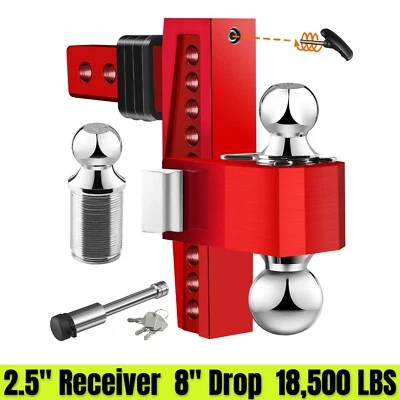 YATM Trailer Hitch Fits 2.5 Inch Receiver, 8 Inch Adjustable Drop Hitch,18500LBS - Image 1 of 4