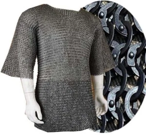 Mittelalterliche Kettenpost 8 mm vernietet Kettenpost Shirt Nachstellung & LARP - Bild 1 von 2