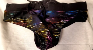 Rare TEAMM8 Mens Sz 28 - 30 XS Brief Cut Swimsuit Reflective Rainbow wvwvwv k24 - Picture 1 of 6