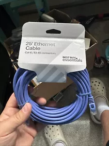 Snagless 25' Ethernet Kabel Blau Cat-6 RJ/45 Stecker Best Buy Essentials Neu - Bild 1 von 1