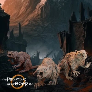 Ratas Gigantes - Figuras De 28mm Tabletop - TPGEO SDLA D&D Pathfinder - Imagen 1 de 4