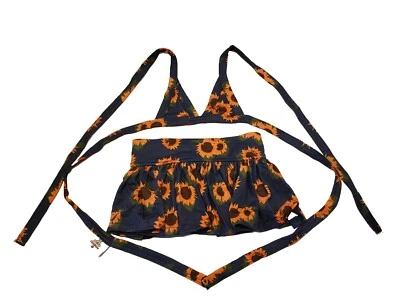 Bikini Simply Cute Bone Dog azul amarillo girasol talla mediana nuevo sin etiquetas Foto 1 de 4