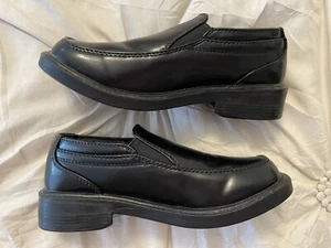 Deer Stags Dress Shoes Loafers Boys 13 Faux Black Leather Wedding School Shiny - Picture 1 of 5